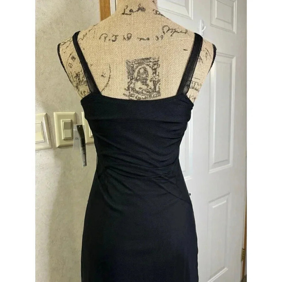 IDEOLOGY Black Sequin Mesh WhimsiGoth Witchy Slip Fairy Grunge Dress Womens XS - Picture 6 of 13